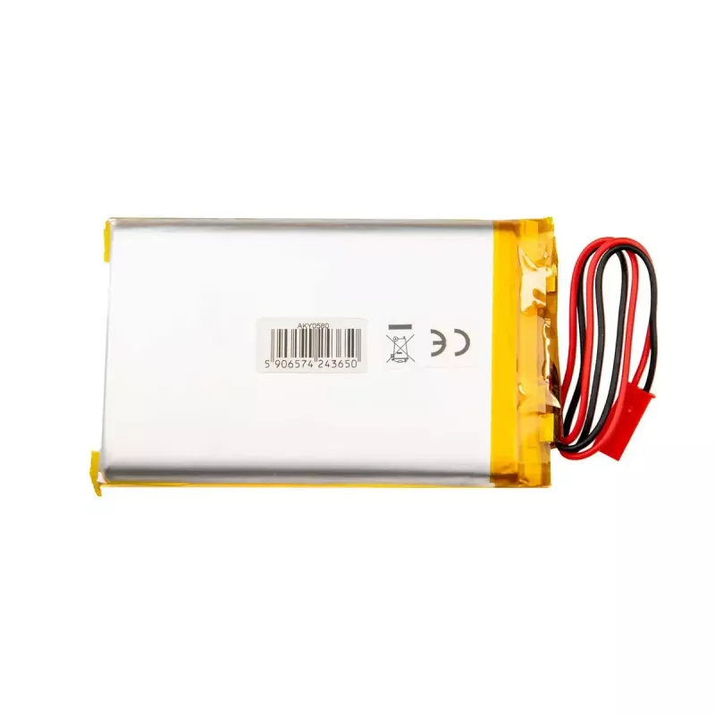 Aku Akyga AKY0580 mobiiltelefoni varuosa, Li-Ion, 50×80×8 mm, Hõbedane