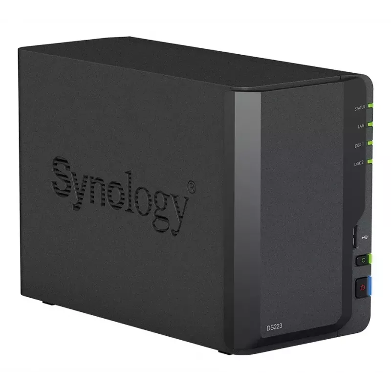 Synology DiskStation DS223 2-Bay NAS Bundle koos 2x 6TB HAT3300 (12TB)