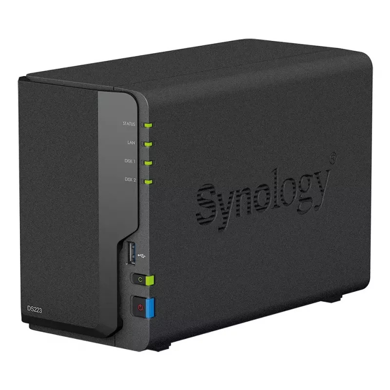 Synology DiskStation DS223 2-Bay NAS Bundle koos 2x 6TB HAT3300 (12TB)