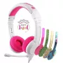 BuddyPhones School+ juhtmega peakomplekt peapaelaga kõnedeks ja muusikaks, 20–20000 Hz, 1,4 m kaabel, roosa/valge