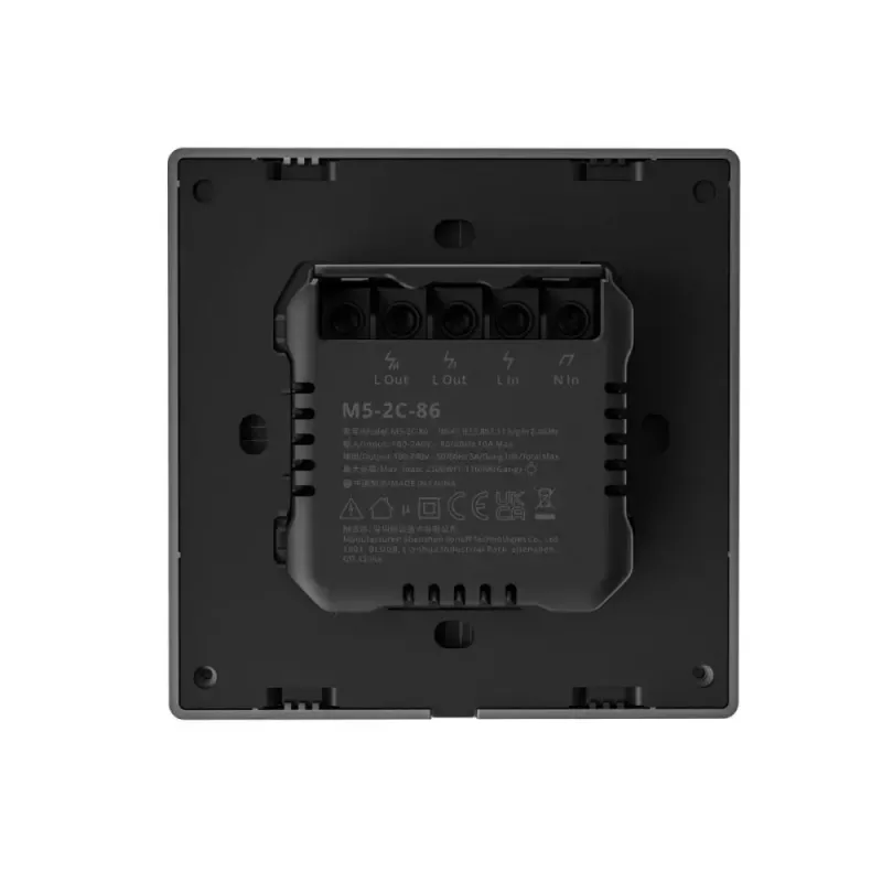 Nutikas lüliti Sonoff M5-2C-86 must juhtmega polükarbonaat 10A