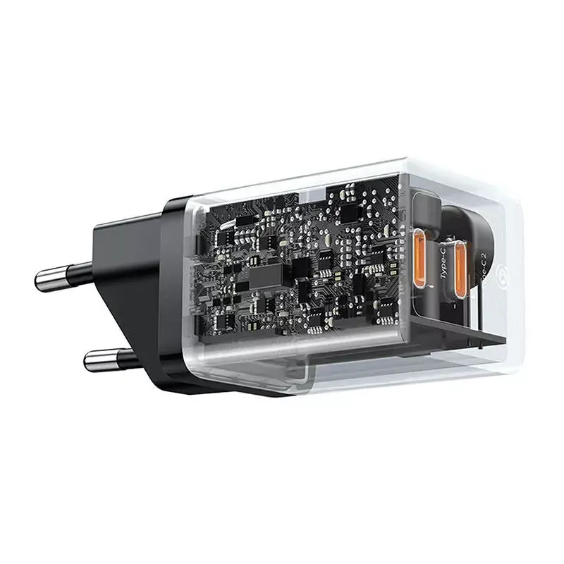 Baseus seinilaadur GaN5 40W, 2x USB C (must)