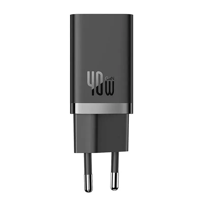 Baseus seinilaadur GaN5 40W, 2x USB C (must)