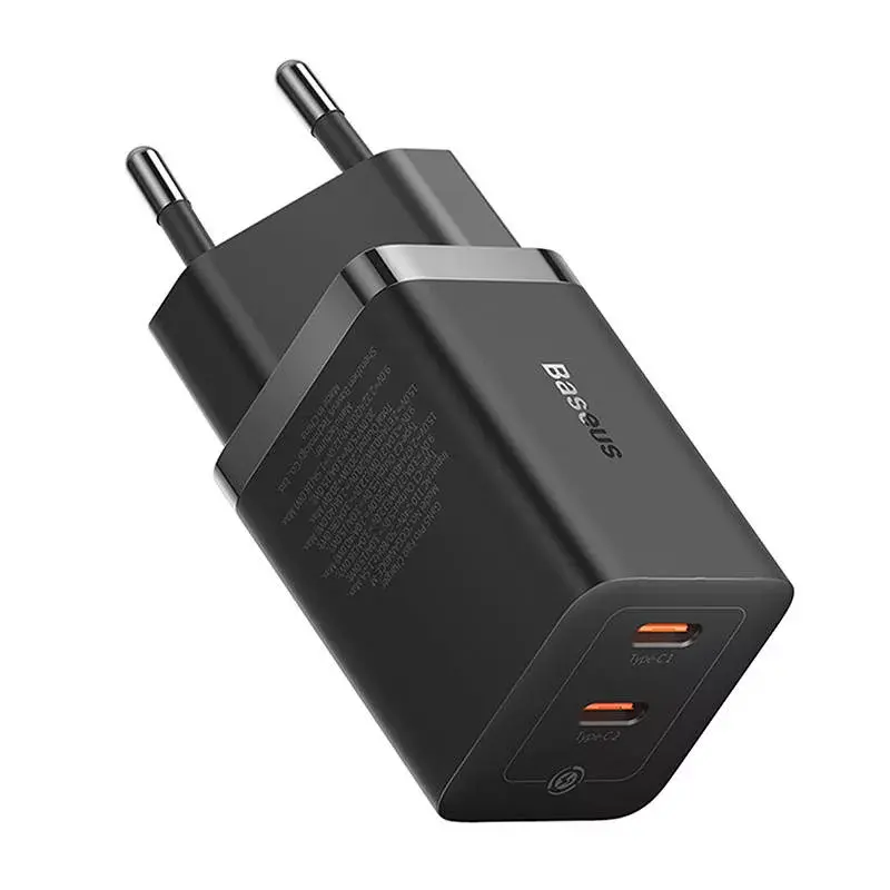 Baseus seinilaadur GaN5 40W, 2x USB C (must)