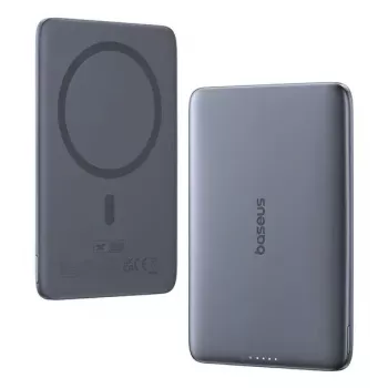 Kaasaskantav akupank Baseus PicoGo Ultra-õhuke 5000 mAh, 20 W väljund, juhtmevaba laadimine, USB-C, hall
