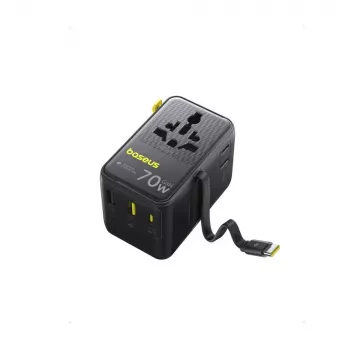 Laadija Baseus EnerCore CG11 — siseruumides kasutatav vahelduvvoolu kiirlaadija, 2x USB‑C, 1 m kaabel, must