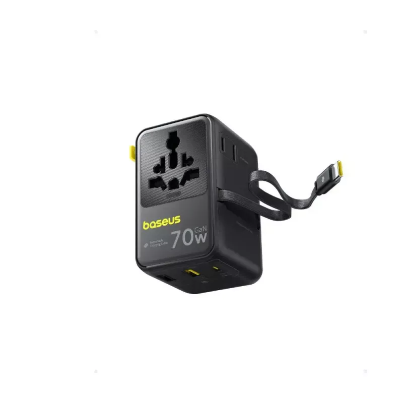 Laadija Baseus EnerCore CG11 — siseruumides kasutatav vahelduvvoolu kiirlaadija, 2x USB‑C, 1 m kaabel, must