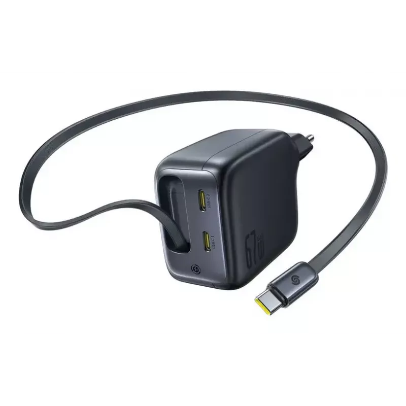 Laadija Baseus EnerCore CJ11 kiirlaadija 3C 67W — 3× USB-C, vahelduvvoolu sisend, must
