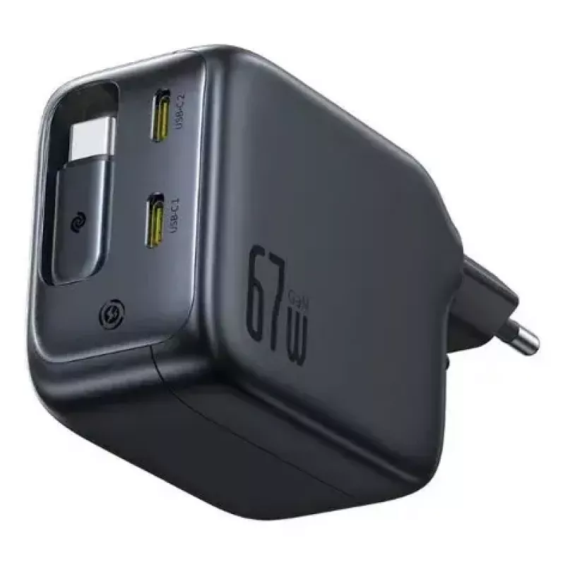 Laadija Baseus EnerCore CJ11 kiirlaadija 3C 67W — 3× USB-C, vahelduvvoolu sisend, must