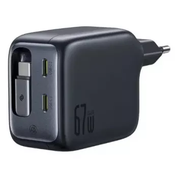 Laadija Baseus EnerCore CJ11 kiirlaadija 3C 67W — 3× USB-C, vahelduvvoolu sisend, must