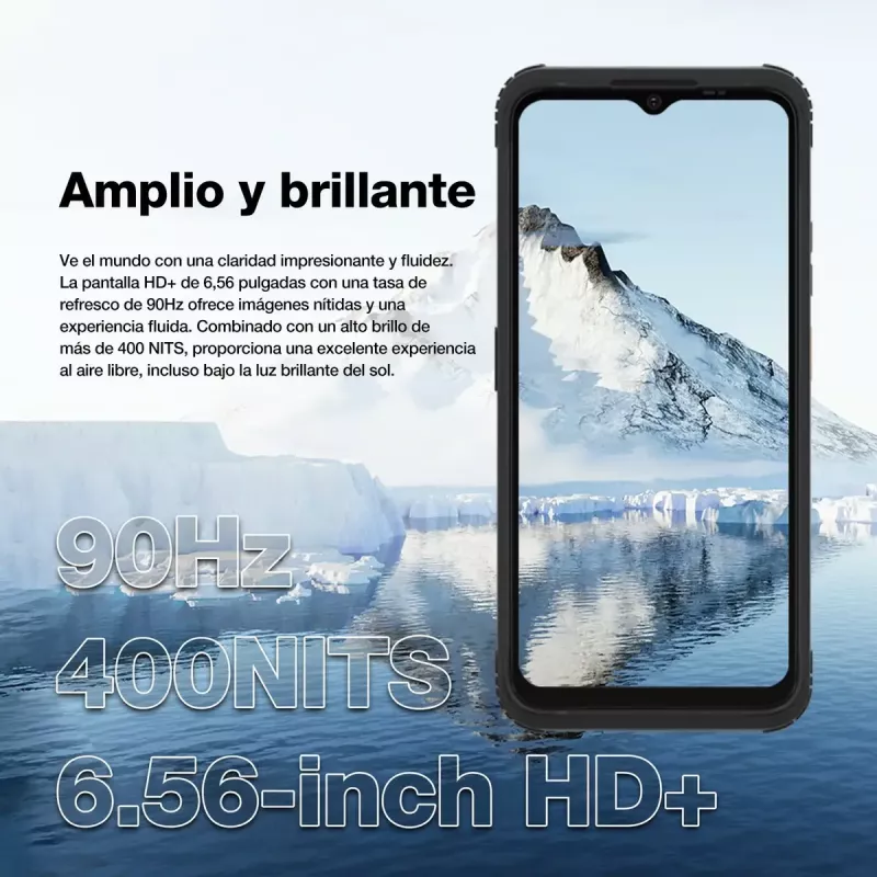 Nutitelefon AGM H Max — 6,56-tolline ekraan, Android 14, 4 GB muutmälu, 256 GB, Dual SIM, 10000 mAh, IP68, must