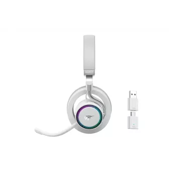 Kõrvaklapid HAVIT Fuxi-H8 — juhtmevabad ja juhtmega, Bluetooth, 20–20000 Hz, 10 m ulatus, 300 g, valge