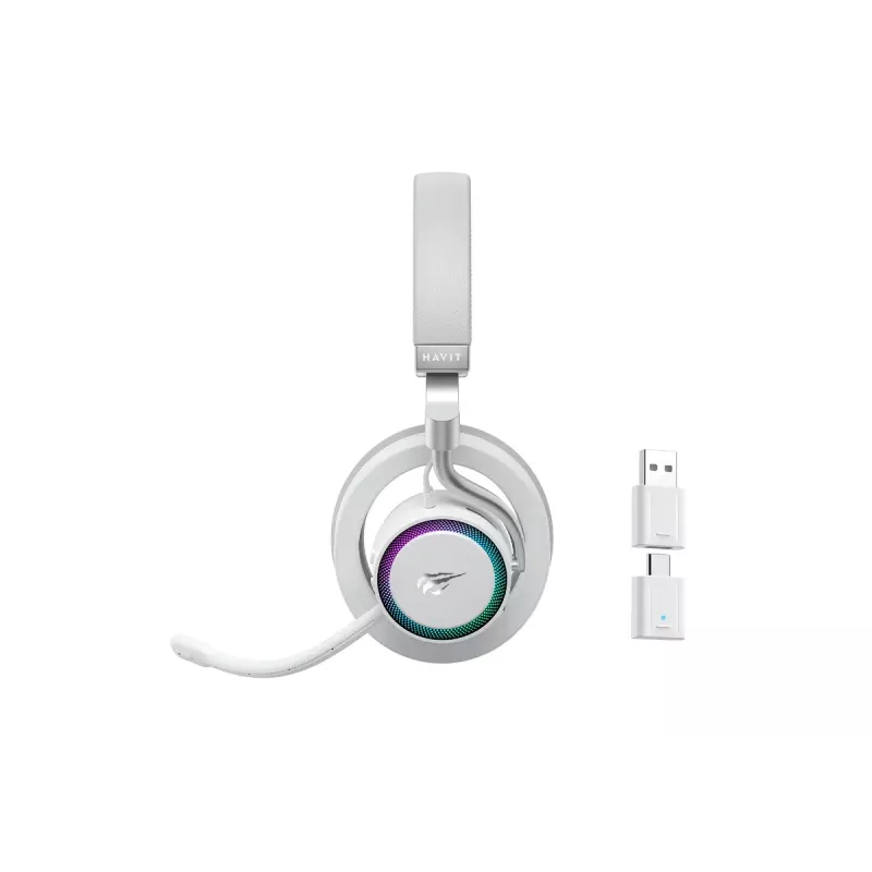 Kõrvaklapid HAVIT Fuxi-H8 — juhtmevabad ja juhtmega, Bluetooth, 20–20000 Hz, 10 m ulatus, 300 g, valge