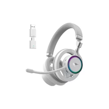 Kõrvaklapid HAVIT Fuxi-H8 — juhtmevabad ja juhtmega, Bluetooth, 20–20000 Hz, 10 m ulatus, 300 g, valge