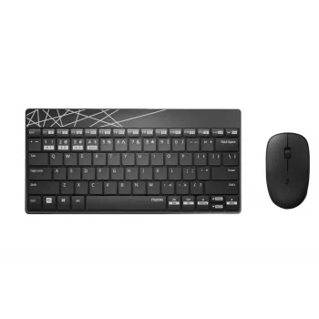 Klaviatuuri ja hiire komplekt Rapoo 8000M Universaalne Bluetooth QWERTZ Saksa Must