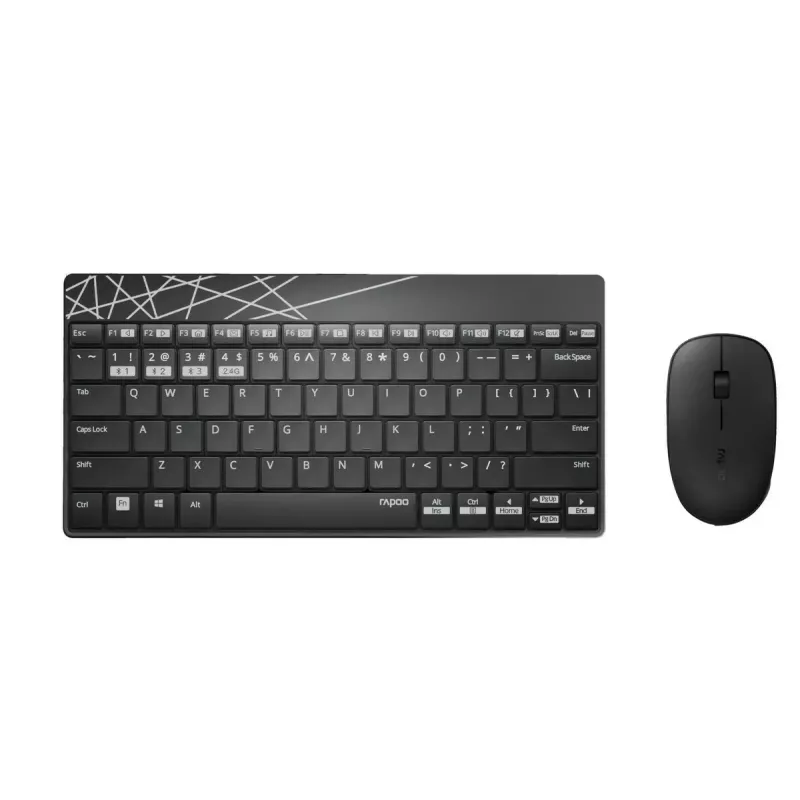 Klaviatuuri ja hiire komplekt Rapoo 8000M Universaalne Bluetooth QWERTZ Saksa Must