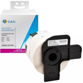 Label G&G ühilduv lindikassett DK-11209 29 mm x 62 mm Brother printeritele must valgel