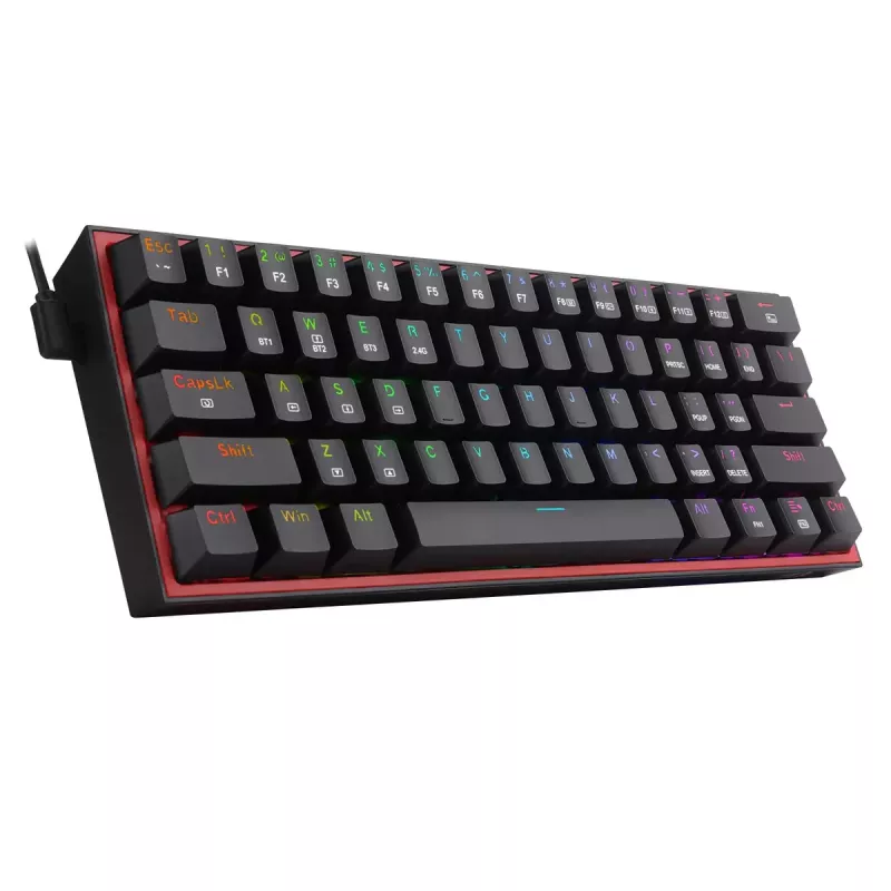 Klaviatuur REDRAGON FIZZ PRO K616-RGB B Gaming USB RF traadita Bluetooth QWERTY must punane