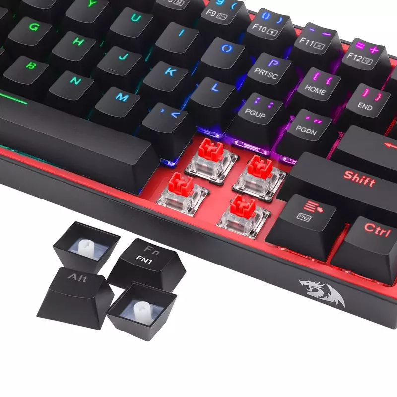 Klaviatuur REDRAGON FIZZ PRO K616-RGB B Gaming USB RF traadita Bluetooth QWERTY must punane