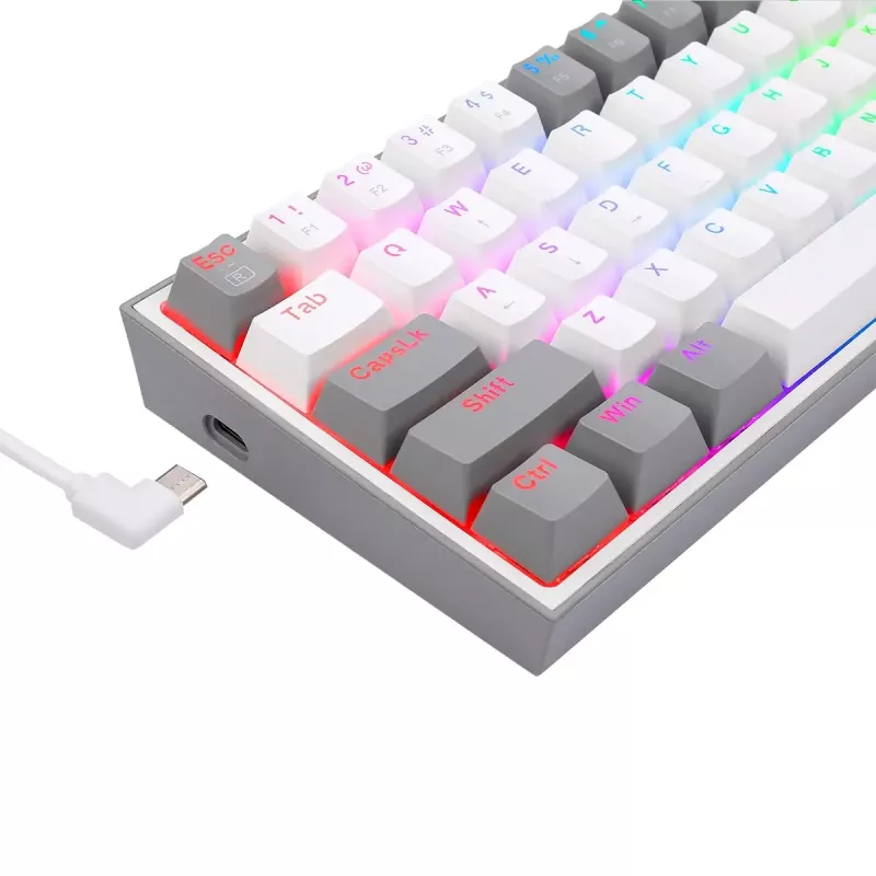 Mehaaniline klaviatuur REDRAGON K617-RGB Fizz, juhtmega USB, hall valge
