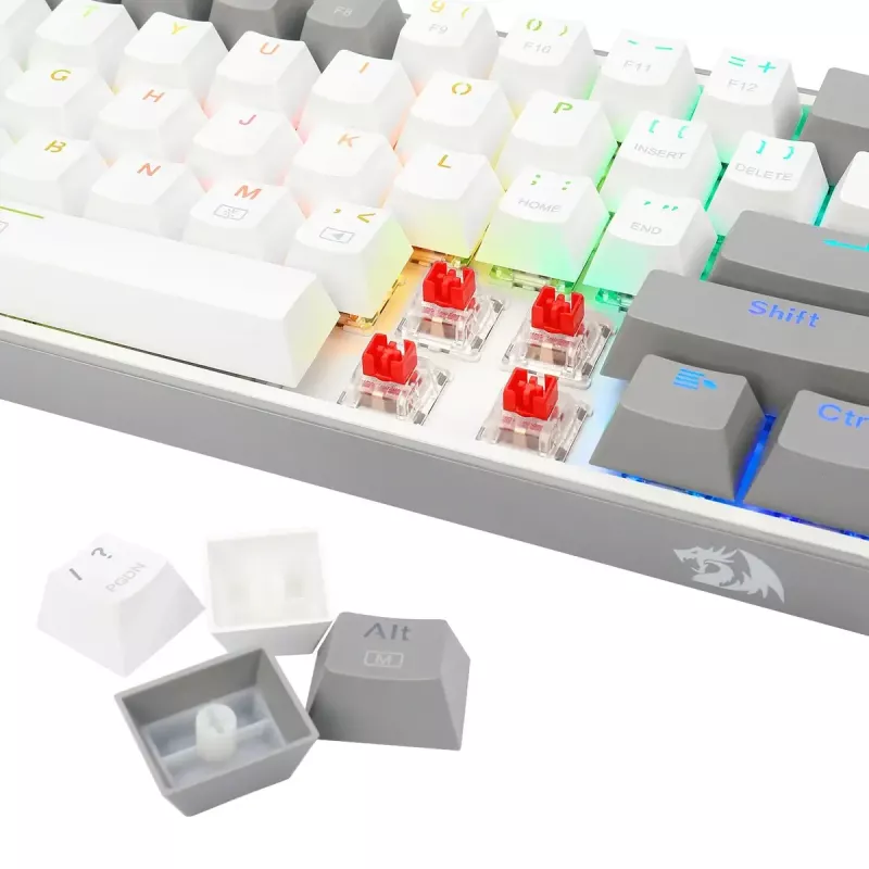 Mehaaniline klaviatuur REDRAGON K617-RGB Fizz, juhtmega USB, hall valge