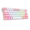 Mehaaniline klaviatuur REDRAGON K617-Fizz RGB — juhtmega USB, roosa/valge, 1,5 m kaabel