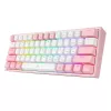 Mehaaniline klaviatuur REDRAGON K617-Fizz RGB — juhtmega USB, roosa/valge, 1,5 m kaabel