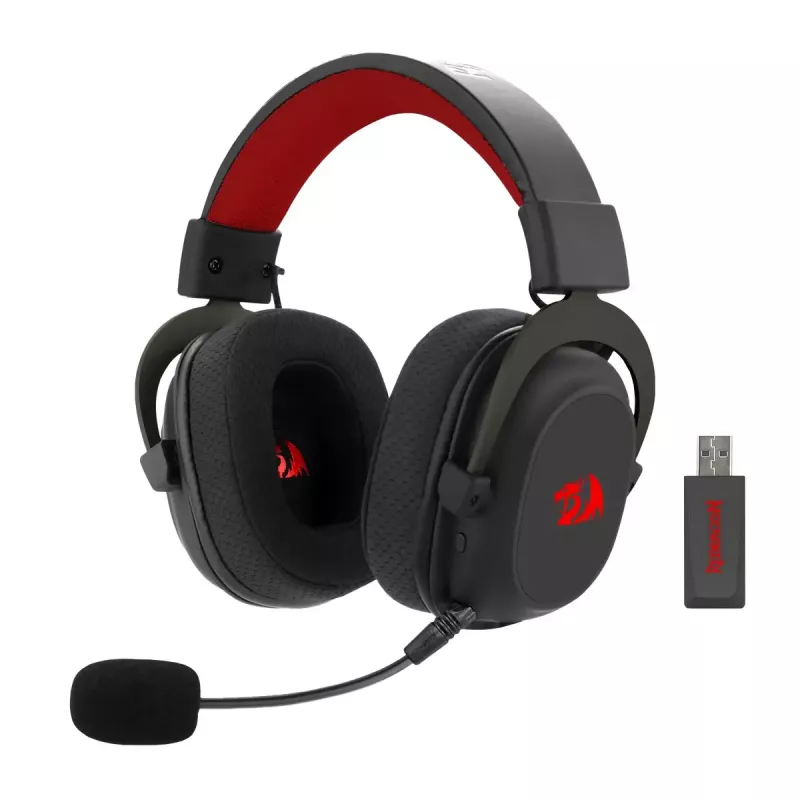 Juhtmega Bluetooth kõrvaklapid REDRAGON H510 Zeus Pro RGB — 20–20000 Hz, 1,8 m kaabel, Must