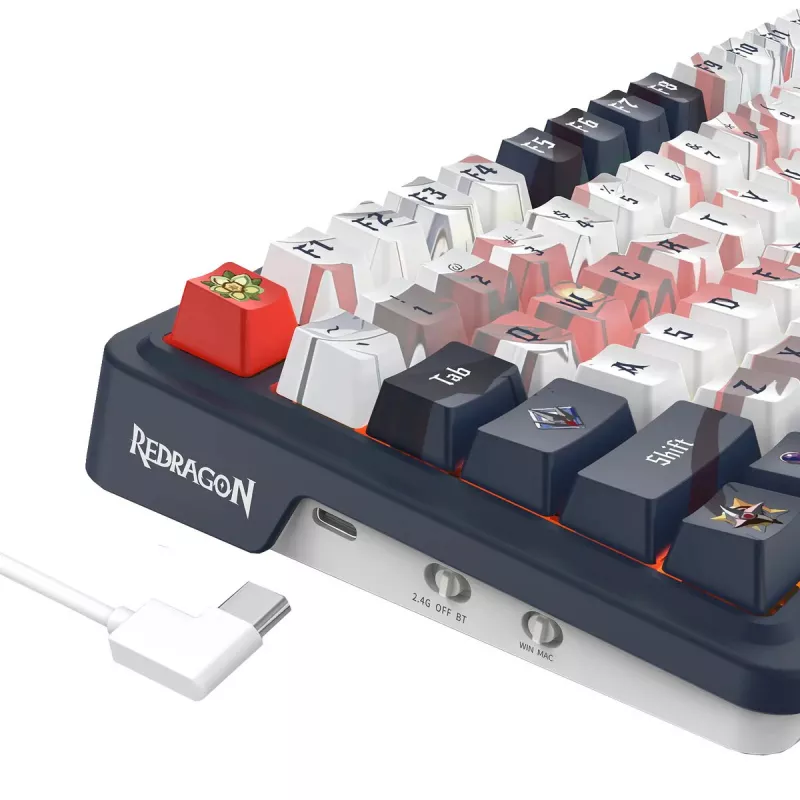 Mehaaniline klaviatuur REDRAGON K686AK-RGB-PRO — RF juhtmevaba + USB, tumesinine valge, 1,5 m kaabel