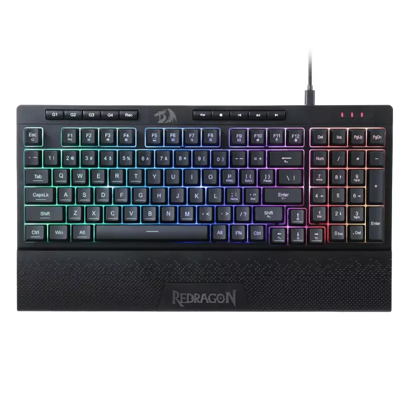 Klaviatuur REDRAGON K515-RGB SHIVA 98 USB must membraan juhtmega