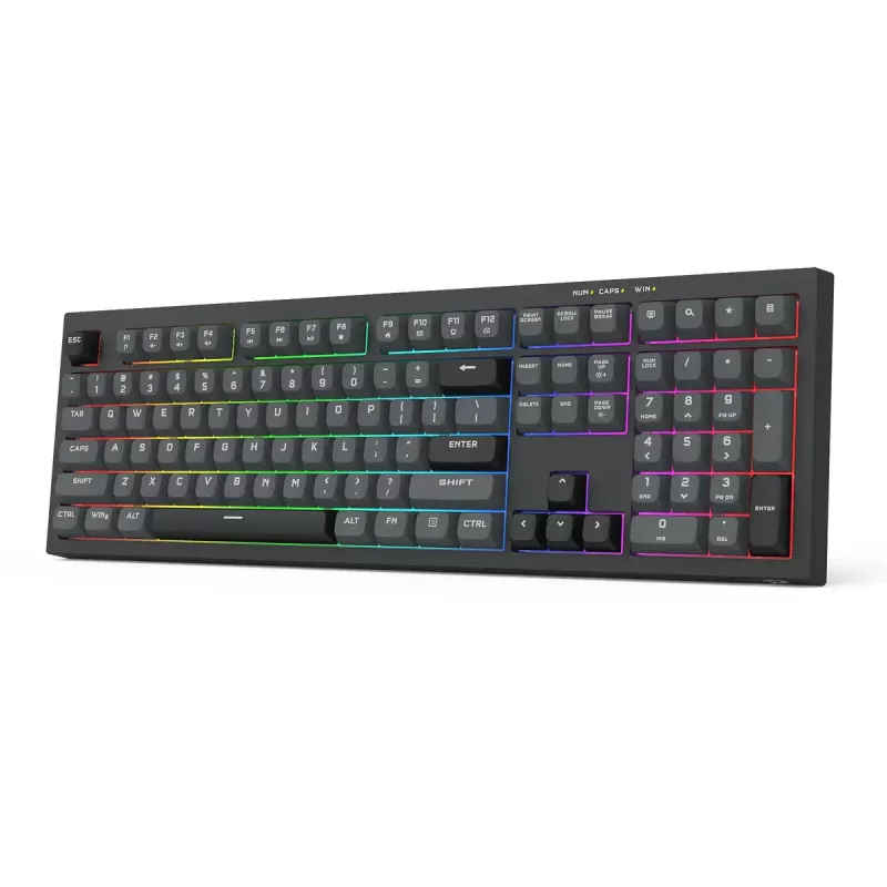 Klaviatuur REDRAGON K518-RGB-GB Crux juhtmega USB must membraan
