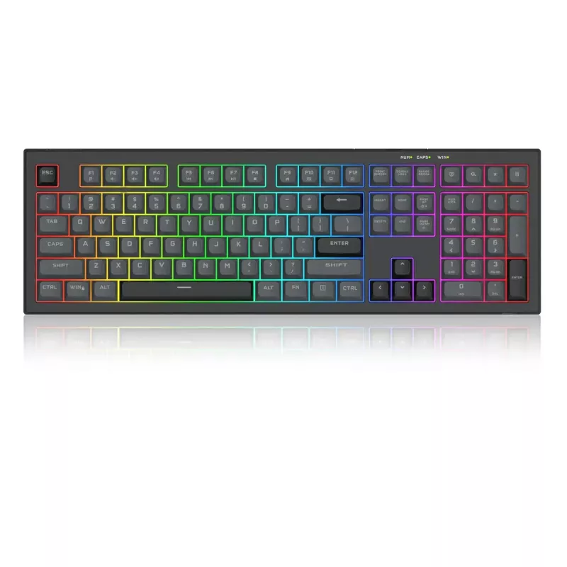 Klaviatuur REDRAGON K518-RGB-GB Crux juhtmega USB must membraan
