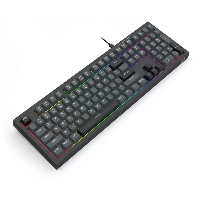 Klaviatuur REDRAGON K518-RGB-GB Crux juhtmega USB must membraan