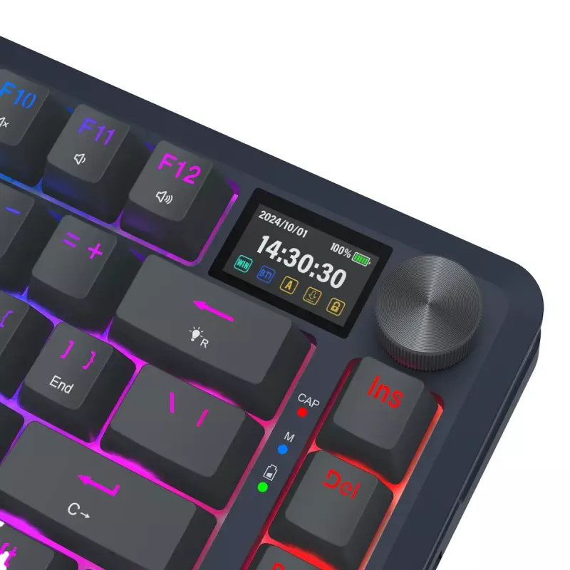 Mehaaniline klaviatuur REDRAGON K708-RGB-PRO USB, RF-juhtmevaba ja Bluetoothiga, 1,5 m kaabel, must, 0,76 kg