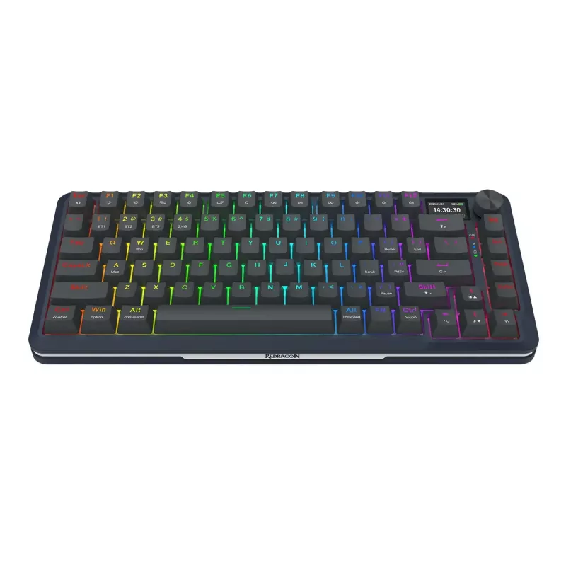 Mehaaniline klaviatuur REDRAGON K708-RGB-PRO USB, RF-juhtmevaba ja Bluetoothiga, 1,5 m kaabel, must, 0,76 kg