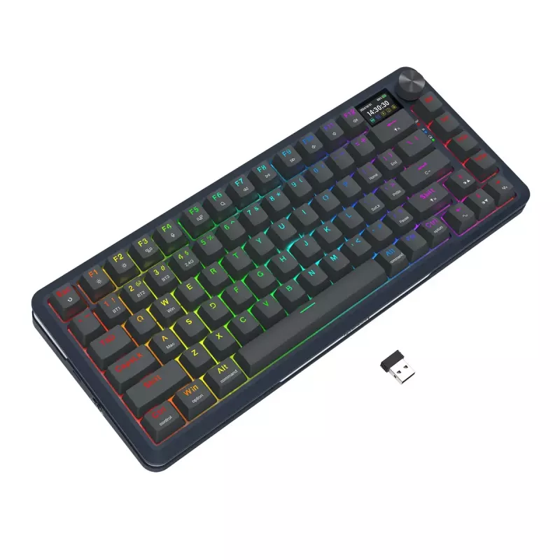 Mehaaniline klaviatuur REDRAGON K708-RGB-PRO USB, RF-juhtmevaba ja Bluetoothiga, 1,5 m kaabel, must, 0,76 kg