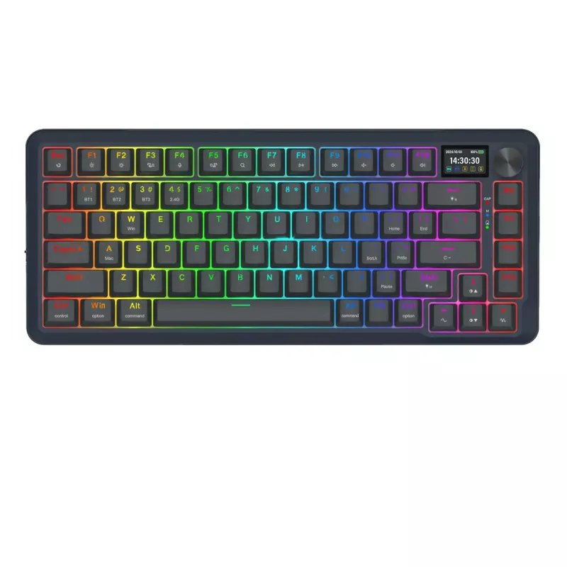 Mehaaniline klaviatuur REDRAGON K708-RGB-PRO USB, RF-juhtmevaba ja Bluetoothiga, 1,5 m kaabel, must, 0,76 kg