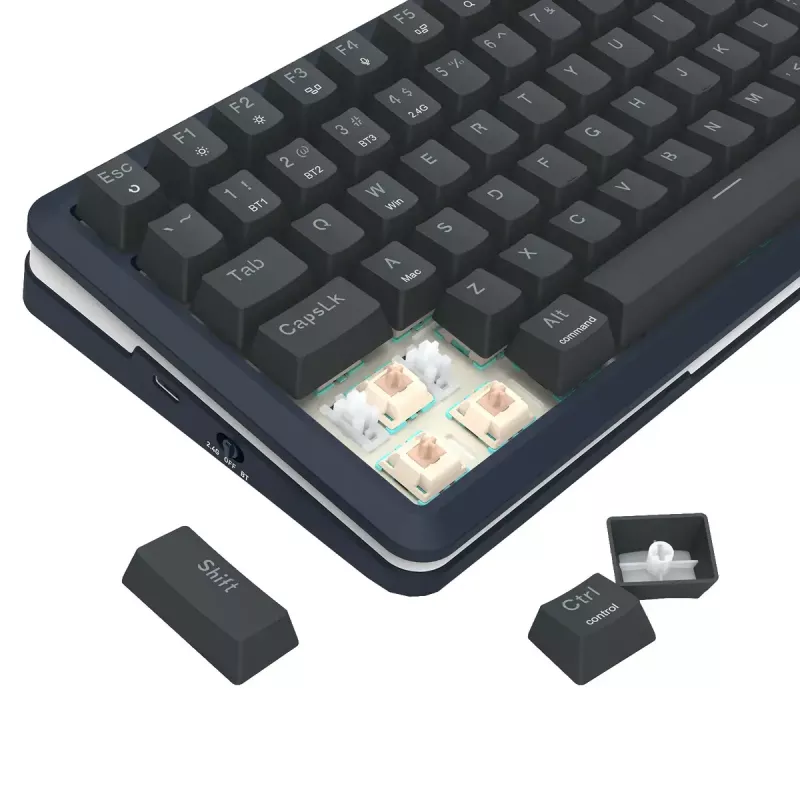 Mehaaniline klaviatuur REDRAGON K708-RGB-PRO USB, RF-juhtmevaba ja Bluetoothiga, 1,5 m kaabel, must, 0,76 kg