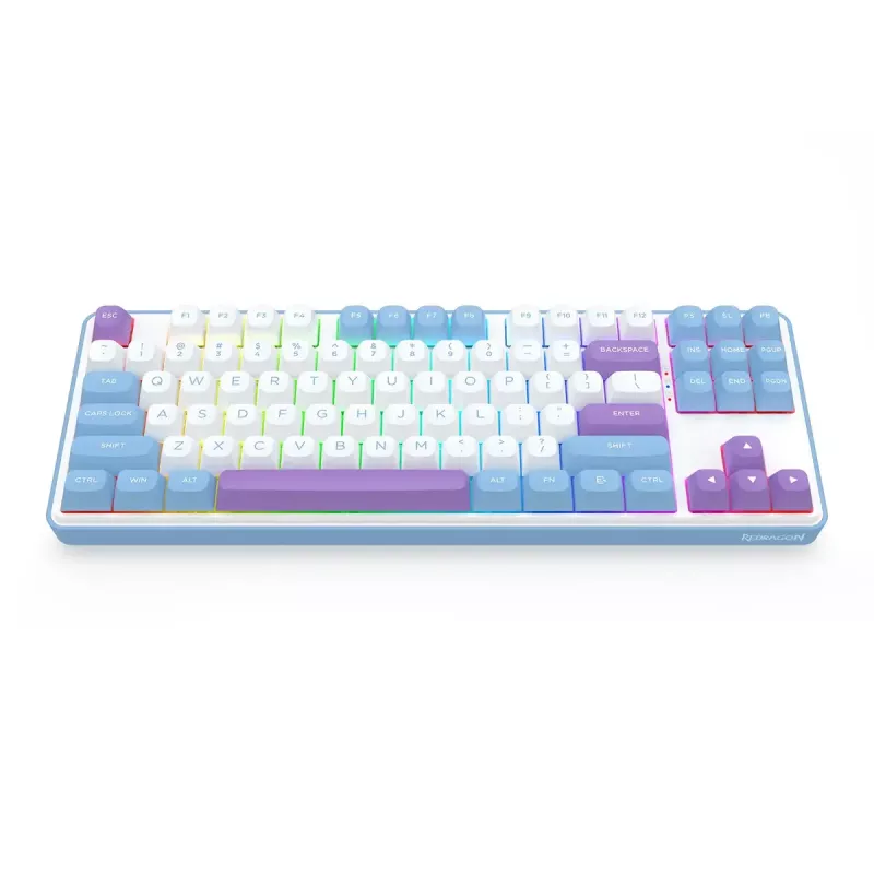 Mehaaniline klaviatuur REDRAGON K707WBP-RGB-PRO juhtmega USB sinine valge