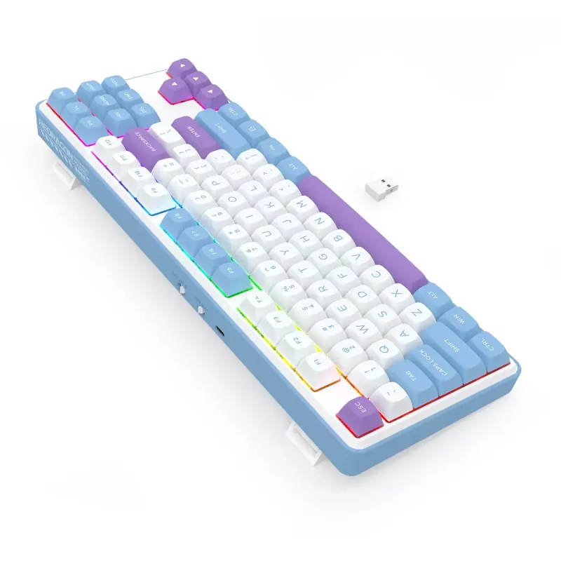 Mehaaniline klaviatuur REDRAGON K707WBP-RGB-PRO juhtmega USB sinine valge