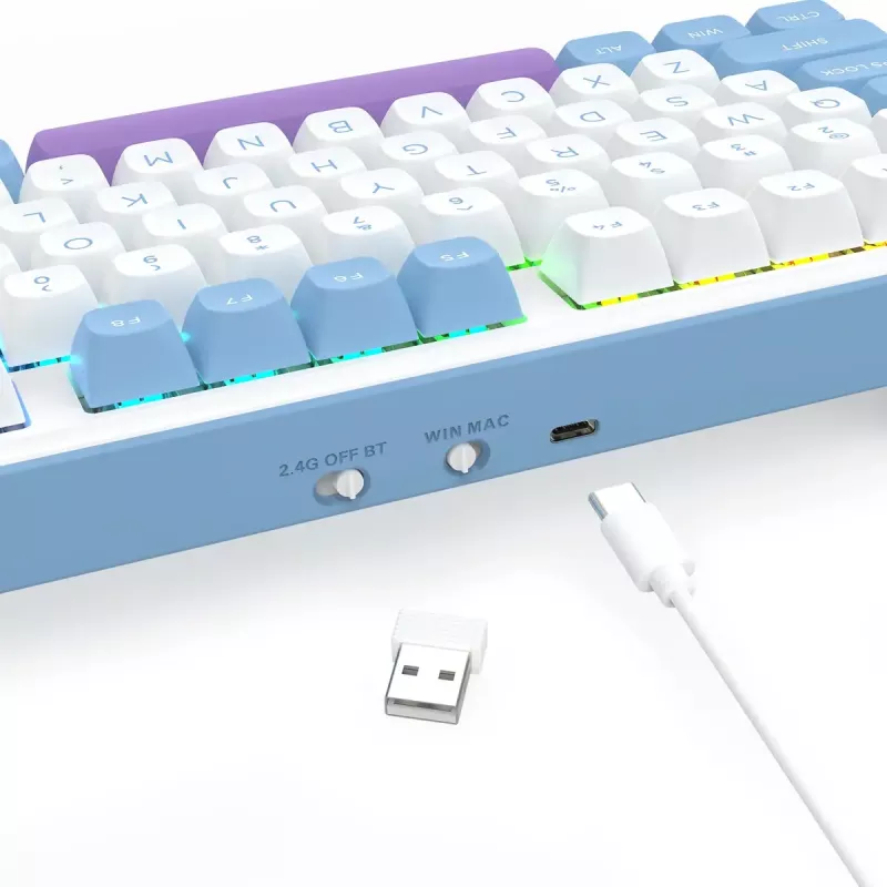 Mehaaniline klaviatuur REDRAGON K707WBP-RGB-PRO juhtmega USB sinine valge