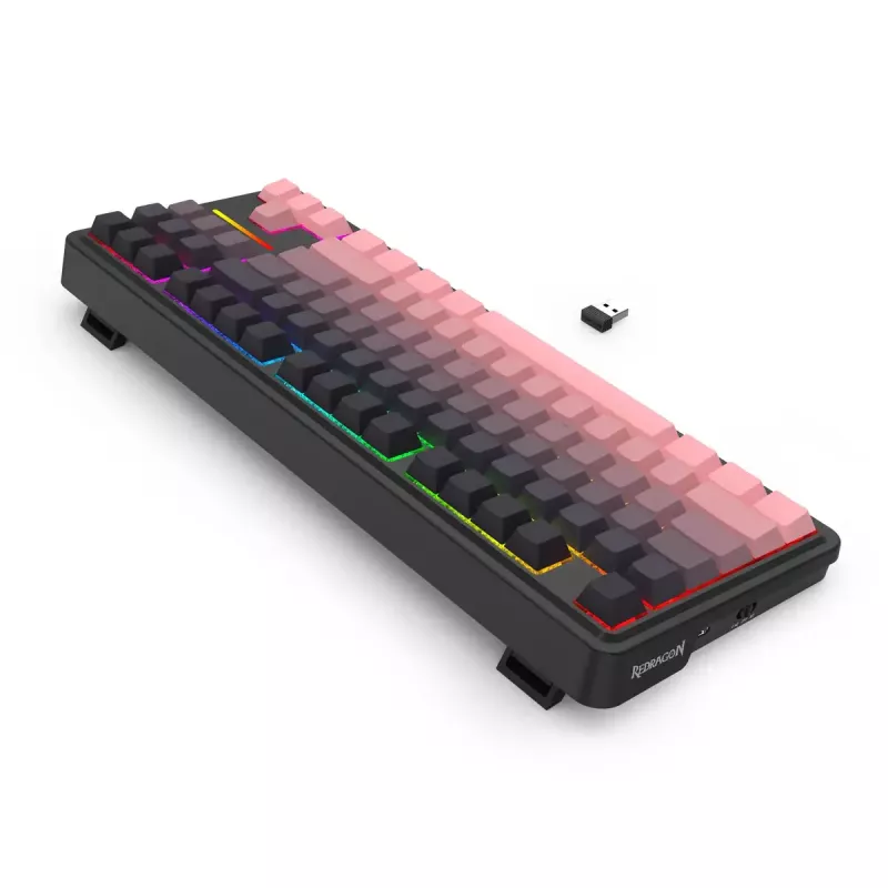Mehaaniline klaviatuur REDRAGON Antonium Pro K728SP-RGB-PRO — USB, RF juhtmevaba, Bluetooth, must/roosa