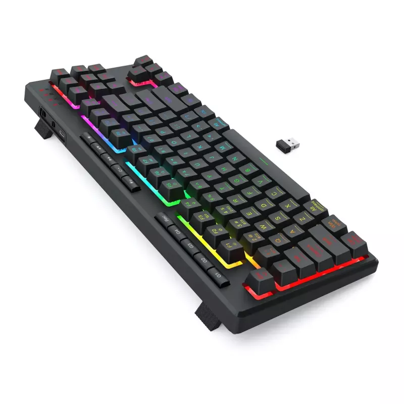 REDRAGON K516RGB-PRO SHIVA PRO 87 klaviatuur USB RF Juhtmevaba Bluetooth Must