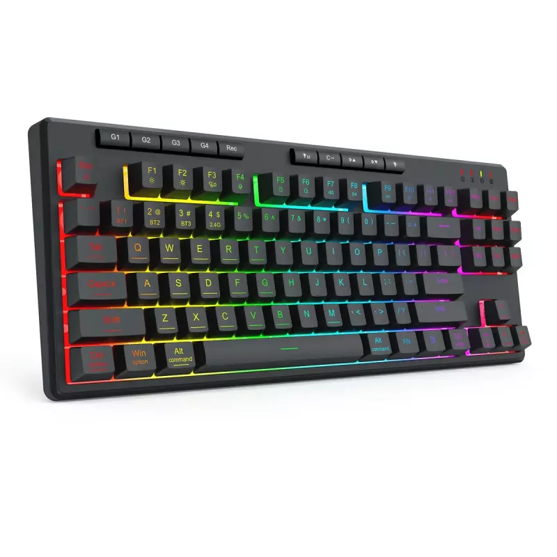 REDRAGON K516RGB-PRO SHIVA PRO 87 klaviatuur USB RF Juhtmevaba Bluetooth Must