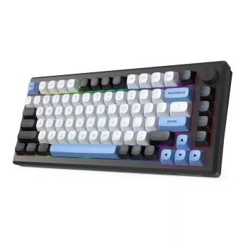 Klaviatuur REDRAGON K732WLB-RGB-PRO URANUS PRO — 65% mehaaniline, USB + RF juhtmevaba + Bluetooth, QWERTY, inglise paigutus, 1,5 m kaabel, must/valge