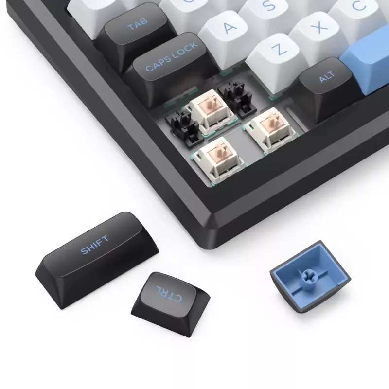 Klaviatuur REDRAGON K732WLB-RGB-PRO URANUS PRO — 65% mehaaniline, USB + RF juhtmevaba + Bluetooth, QWERTY, inglise paigutus, 1,5 m kaabel, must/valge