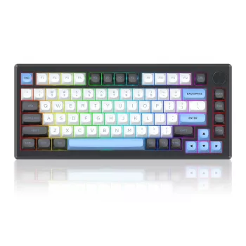 Klaviatuur REDRAGON K732WLB-RGB-PRO URANUS PRO — 65% mehaaniline, USB + RF juhtmevaba + Bluetooth, QWERTY, inglise paigutus, 1,5 m kaabel, must/valge