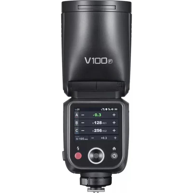 Flash Godox V100-F Fujifilmi jaoks — kaasaskantav liitiumioontoitel kaameravälk