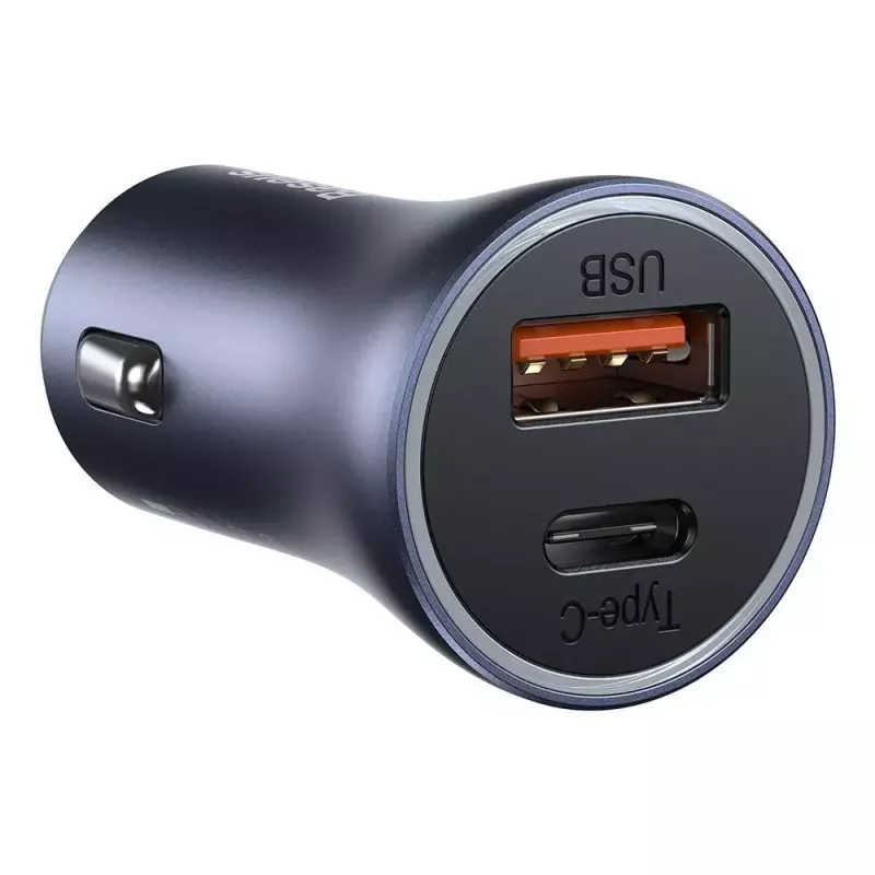 Auto laadija Baseus TZCCJD-0G 40W tumedalt hall — USB sõiduki toiteadapter, 40W väljund