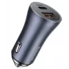 Auto laadija Baseus TZCCJD-0G 40W tumedalt hall — USB sõiduki toiteadapter, 40W väljund